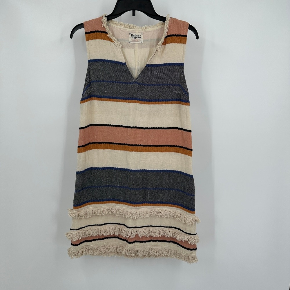 Womens Boho Southwestern Mini Dress Size 4 Western Woven Artisan Desert Hippie